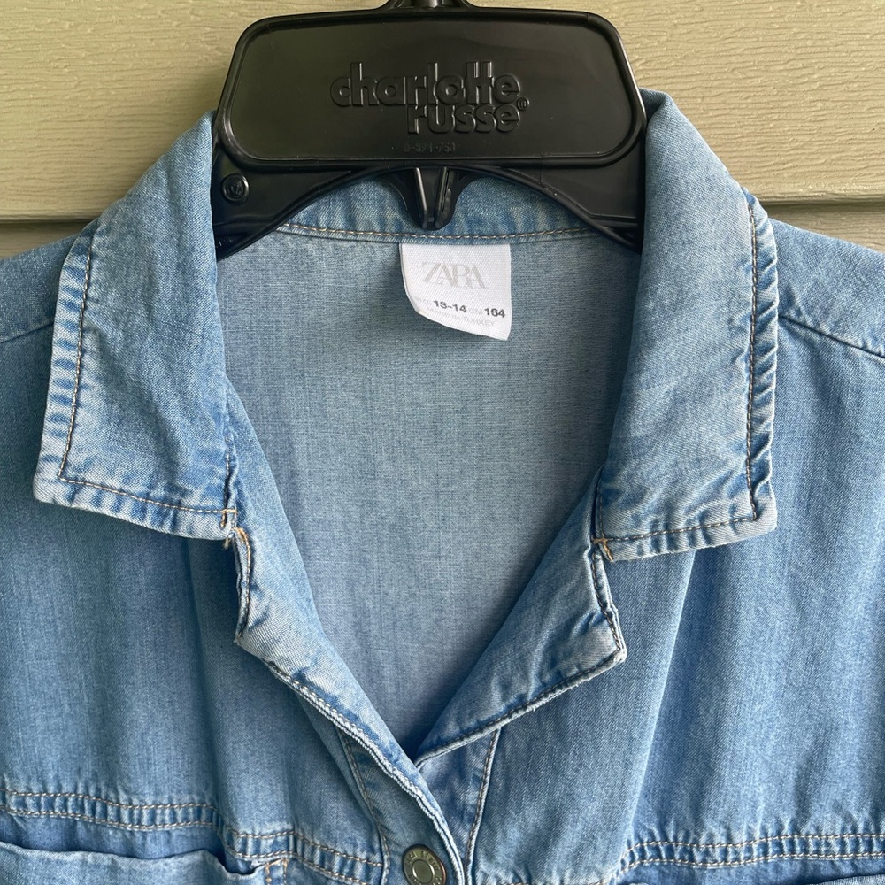 Zara Light Blue Denim Shirt - Picture 4 of 9